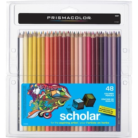 Sanford SCHOLAR COLORED PENCIL SET, 3 MM, HB No 2.5, ASSORTED LEAD/BARREL COLORS, 48, 48PK SAN92807